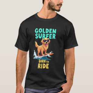 Camiseta Perro divertido genial Golden Retriever surfista