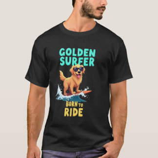 Camiseta Perro divertido genial Golden Retriever surfista