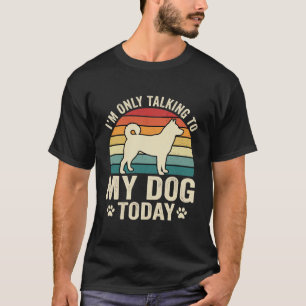 Camiseta Perro Divertido Hablando Puesta de Sol Retro