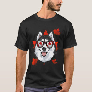 Camiseta Perro divertido Husky Siberiano canadiense Hoja de