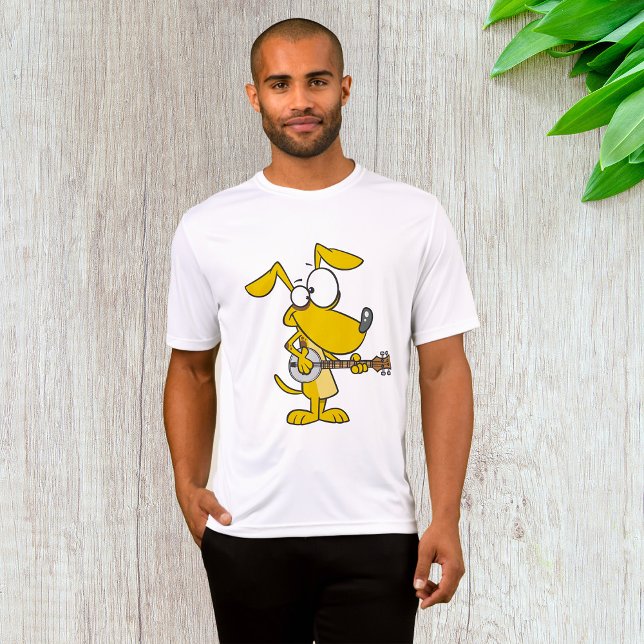 Camiseta Perro divertido jugando música banjo (Subido por el creador)