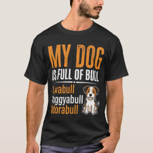 Camiseta Perro Divertido Lleno De Diseño De Toros