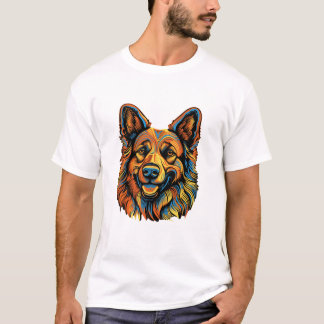 Camiseta Perro divertido pastor alemán