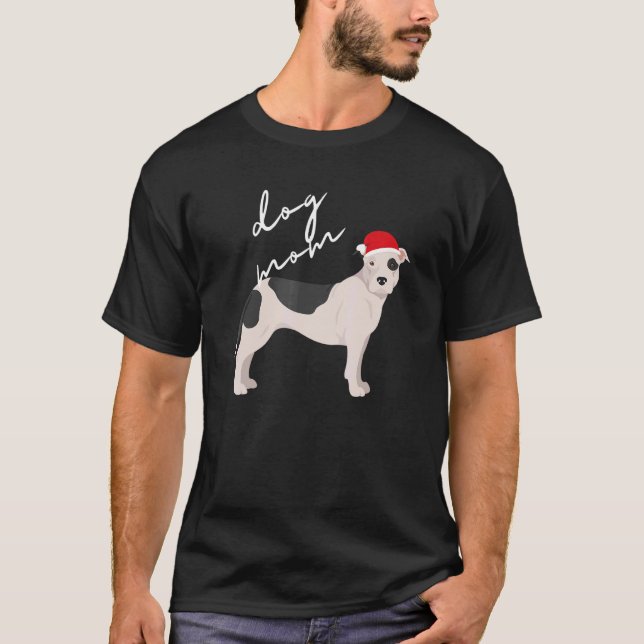 Camiseta Perro divertido Pit Bull Terrier americano blanco  (Anverso)