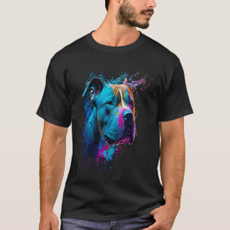 Camiseta Perro divertido Pit bull Terrier colorido Papá Mam