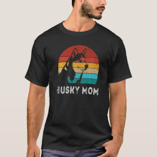 Camiseta Perro Divertido Retro Husky Mamá Husky Siberiano P