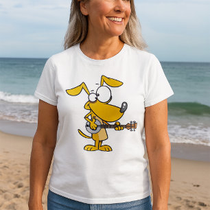 Camiseta Perro Divertido Tocando Música de Banjo