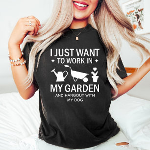 Camiseta Perro divertido y adorno negro amante de los jardi