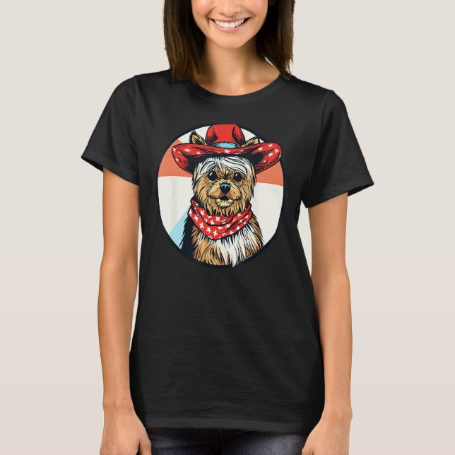 Camiseta Perro divertido y salvaje Oeste de Yorkshire Terri (Anverso)