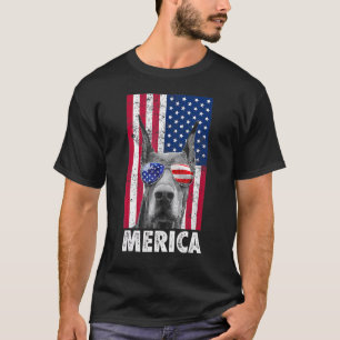 Camiseta Perro Doberman 4 De Julio Merica Hombres Bandera A