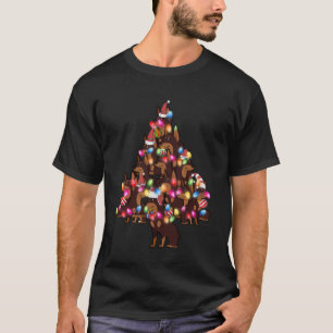 Camiseta Perro Doberman Cute Gorra Xmas Tree Pile