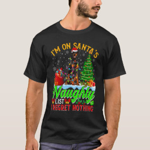Camiseta Perro Doberman de Navidad en la lista de traviesos