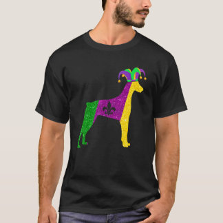 Camiseta Perro Doberman Divertido Máscara de Fiesta de Mard