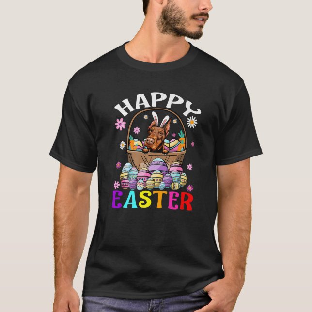 Camiseta Perro Doberman Feliz Pascua de Abundantes (Anverso)