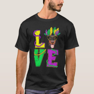 Camiseta Perro Doberman Me Encanta El Cachorro Mardi Gras H