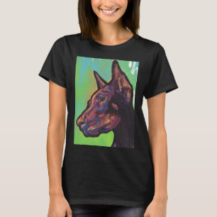 Camiseta Perro Doberman Pinscher Brillante Perro Pop Colori