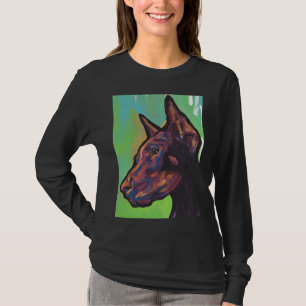 Camiseta Perro Doberman Pinscher Brillante Perro Pop Colori