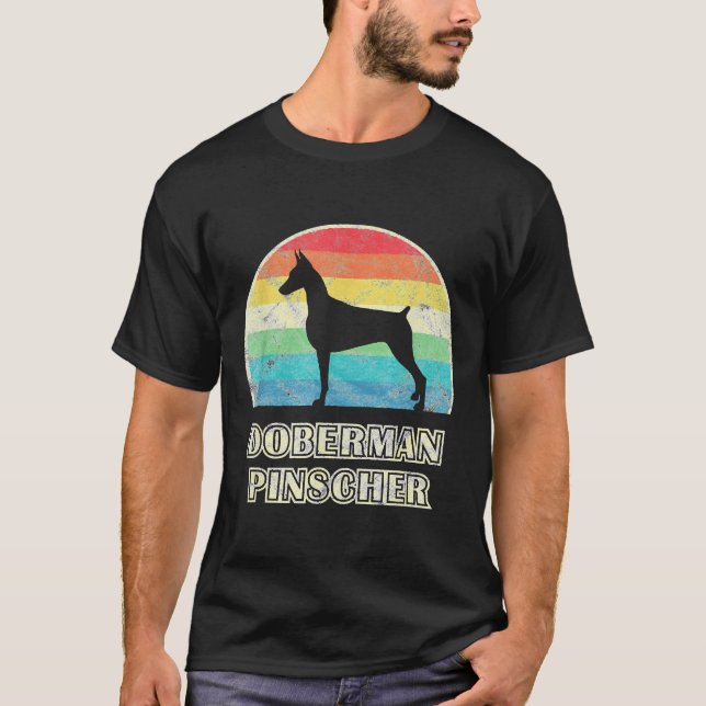 Camiseta Perro Doberman Pinscher de estilo vintage (Anverso)
