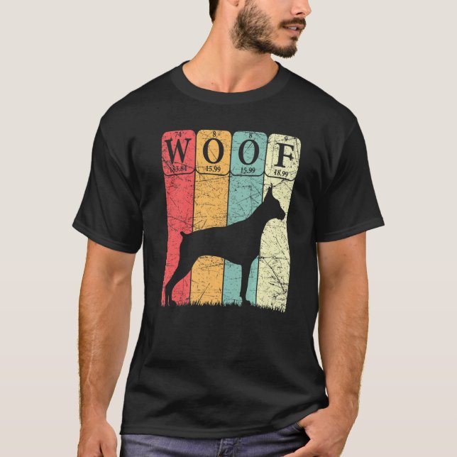 Camiseta Perro Doberman Pinscher Elementos de la Tabla Peri (Anverso)