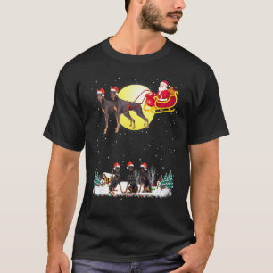 Camiseta Perro Doberman Pinscher Reno Ciervo Navidad Árbol 