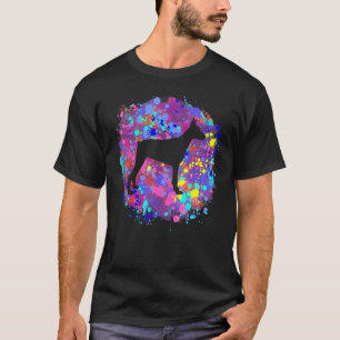 Camiseta Perro Doberman Pinscher Salpicadura de Acuarela Ro
