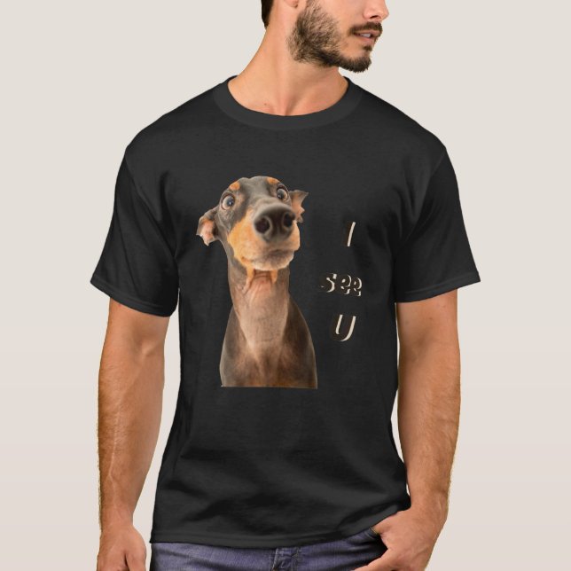 Camiseta Perro Doberman Raza Perros Hombres Mujeres Y Niños (Anverso)