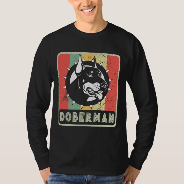 Camiseta Perro Doberman Vintage Para Perro Lover (Anverso)