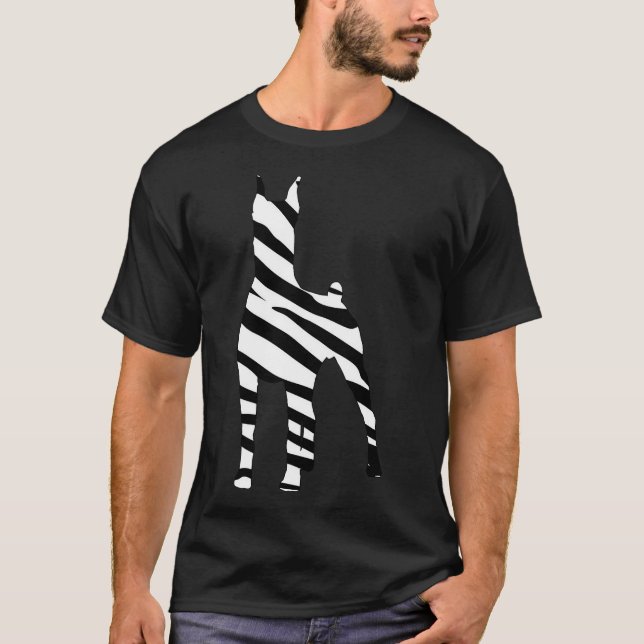 Camiseta Perro Doberman Zebra Print Funny Perro Doberman (Anverso)