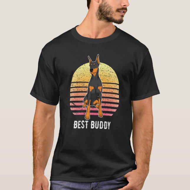 Camiseta Perro Dobermann Atardecer  1 (Anverso)