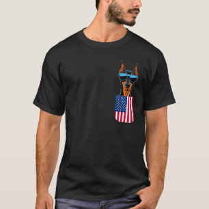 Camiseta Perro Dobermann Bandera Americana Patriótico 4 de 
