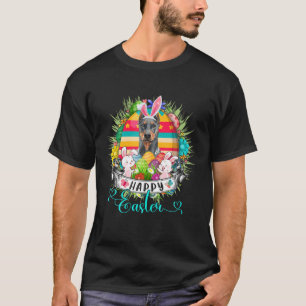 Camiseta Perro Dobermann en conejillos de Pascua Felices