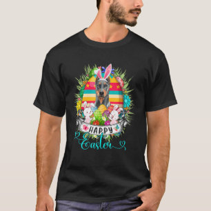 Camiseta Perro Dobermann en conejillos de Pascua Felices