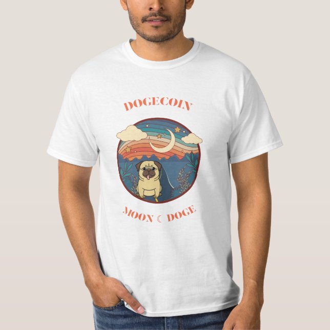 Camiseta Perro Dogecoin gracioso sentado en el espacio -Per (Anverso)