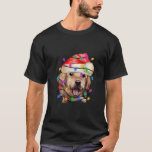 Camiseta Perro dorado recuperando Santa Merry bella Christm<br><div class="desc">Perro Dorado Recupera Luces De Navidades Hermosas De Santa Merry.</div>