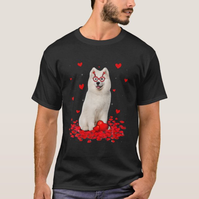 Camiseta Perro dulce Samoyed Valentine Divertido Perro Papá (Anverso)