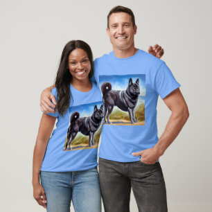 Camiseta Perro elkhound noruego negro