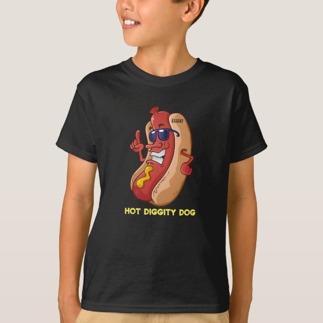 Camiseta Perro Elleki Hot Diggity (Anverso)