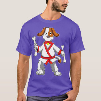 Camiseta Perro en artes marciales karate con hueso