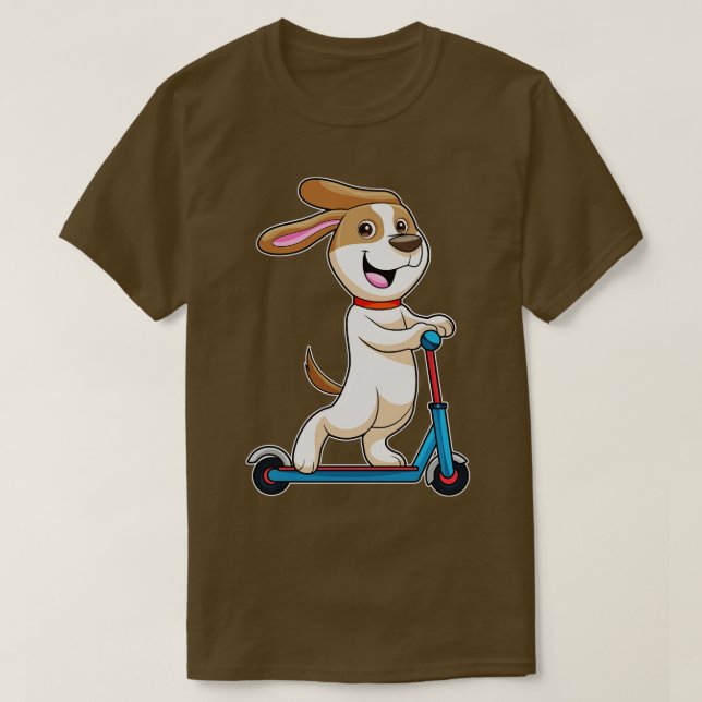 Camiseta Perro en bicicleta con Scooter 1 (Diseño del anverso)