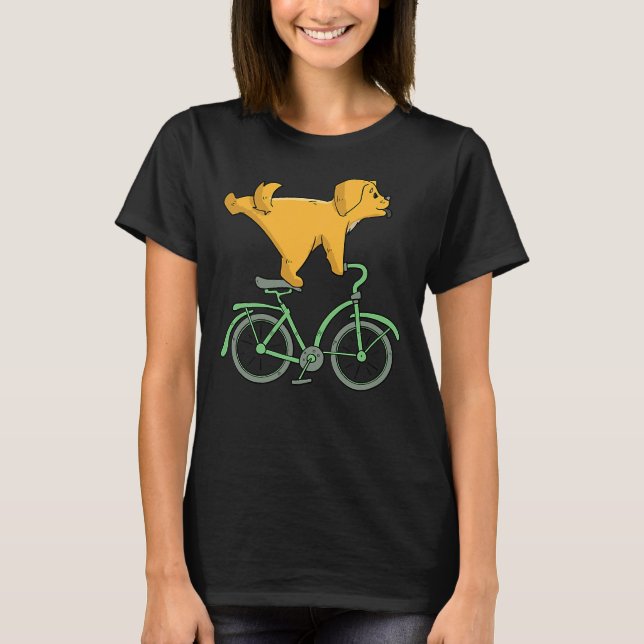 Camiseta Perro En Bicicleta Golden Retriever Ciclismo (Anverso)