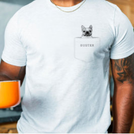 Camiseta Perro en bolsillo | Foto y nombre del Mascota Pers