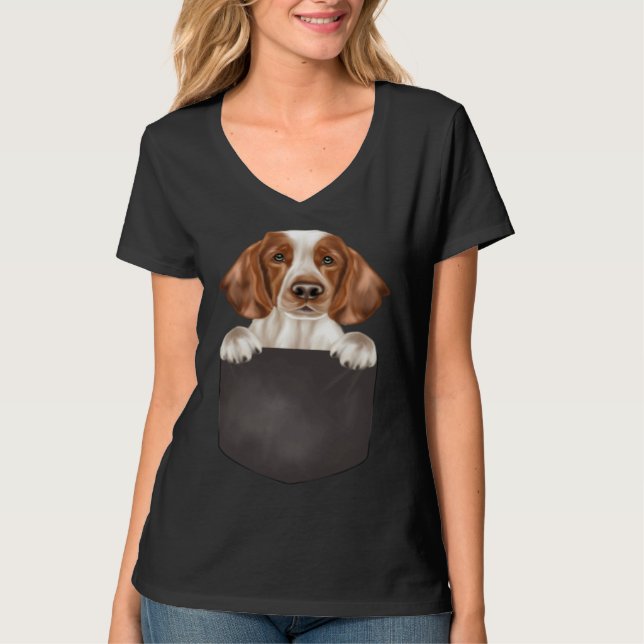 Camiseta Perro En Bolsillo  Perro  Springer Spaniel Galés (Anverso)