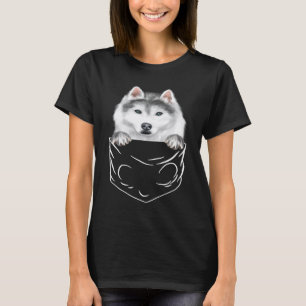 Camiseta Perro En Bolsillo Siberian Husky  Perro