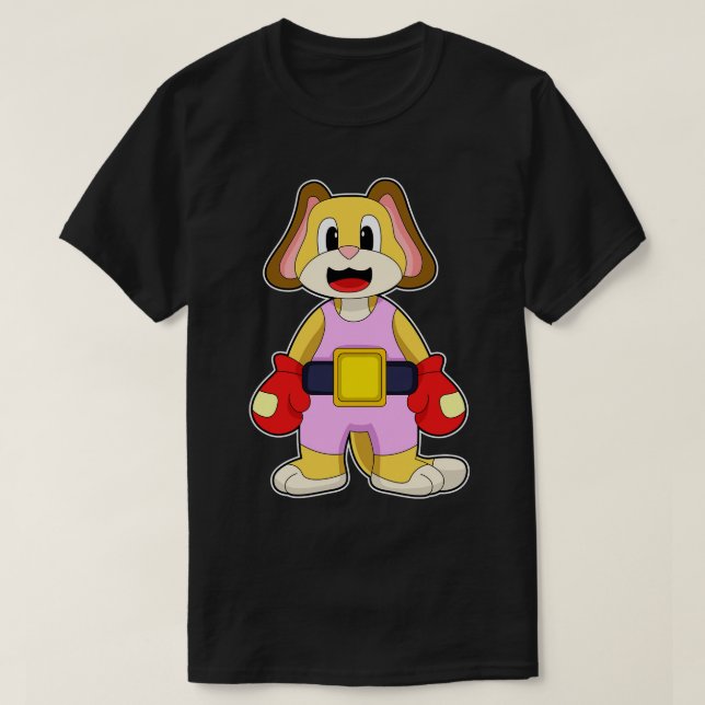 Camiseta Perro en boxeo con guantes de boxeo (Diseño del anverso)