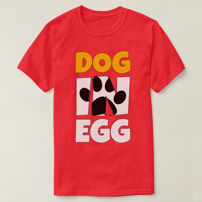 Camiseta perro en cachorros de huevo (Diseño del anverso)