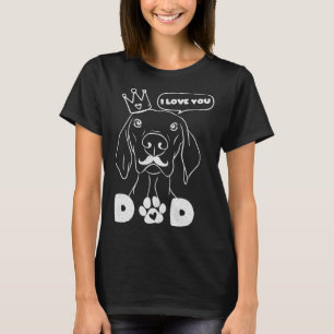 Camiseta perro en corona y bigote te amo papá