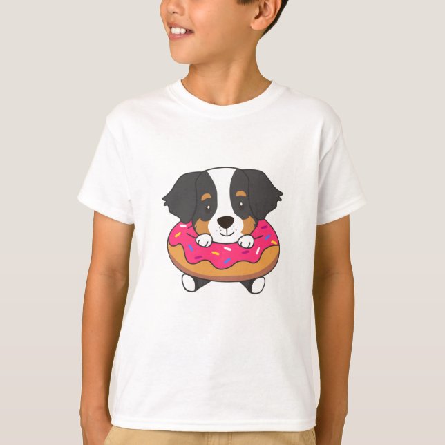 Camiseta Perro en Donat Bernese Perro Donuts Rosa (Anverso)