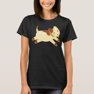 Camiseta Perro en ejecución con mancha marrón