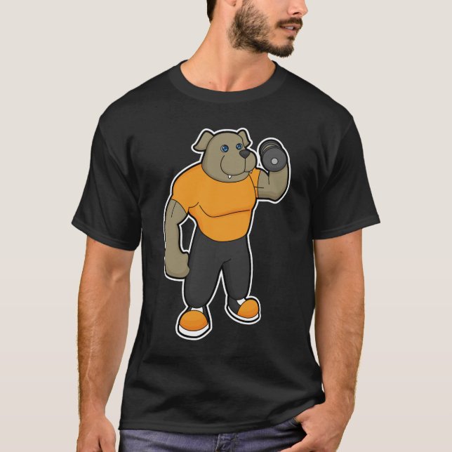 Camiseta Perro en ejercicio con dumbbell (Anverso)