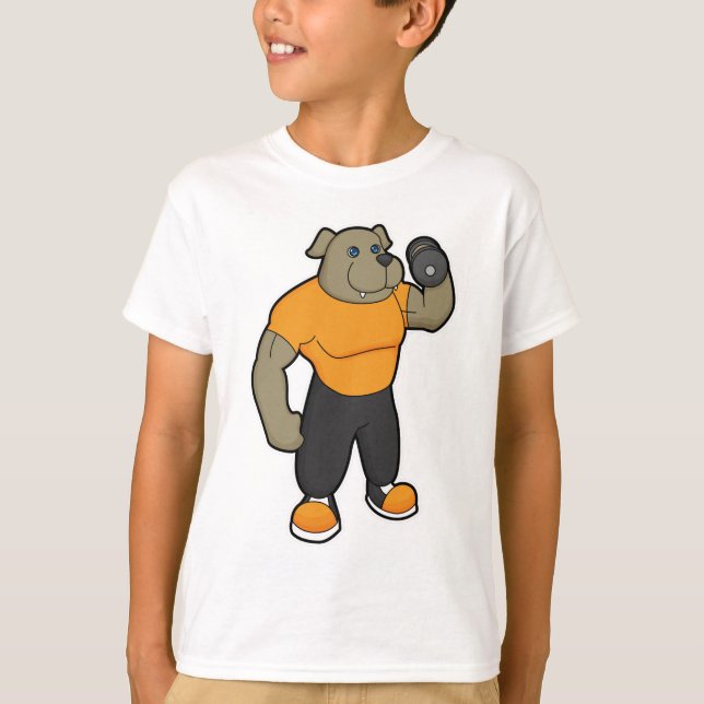 Camiseta Perro en ejercicio con dumbbell (Anverso)